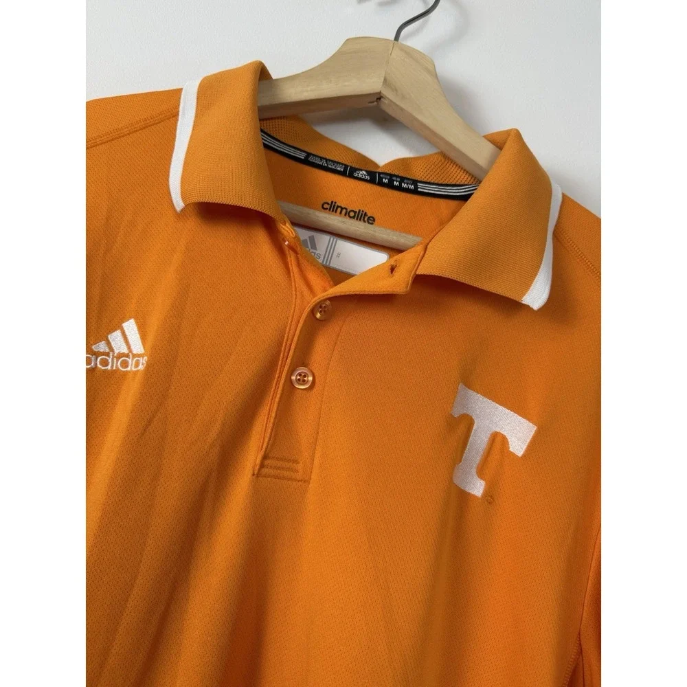 Tennessee Volunteers Polo Shirt Men Medium Orange Embroidered Adidas Climacool *